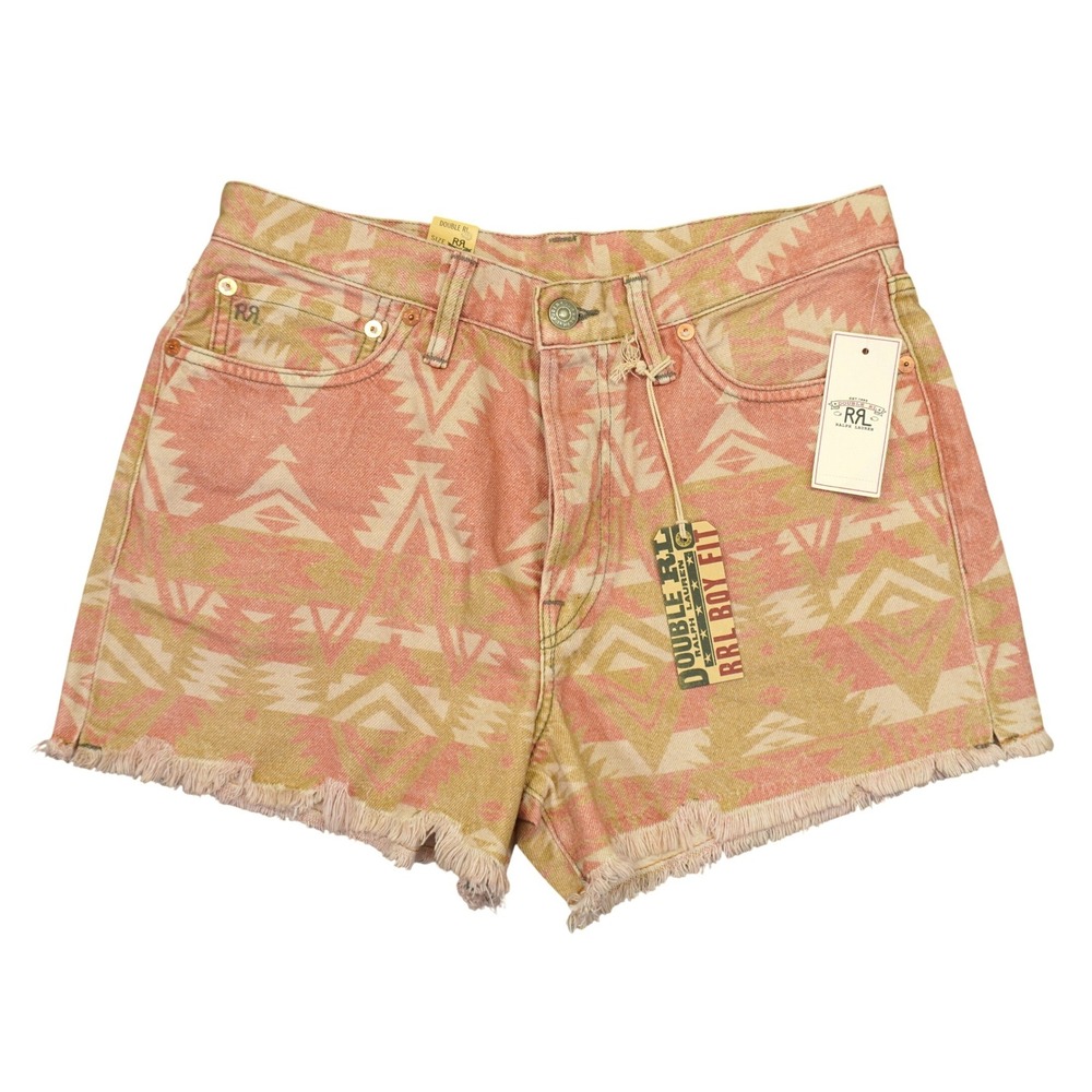 RRL Ralph Lauren Shorts Womens 27 Aztec Southwestern Denim Cut Off Double RL